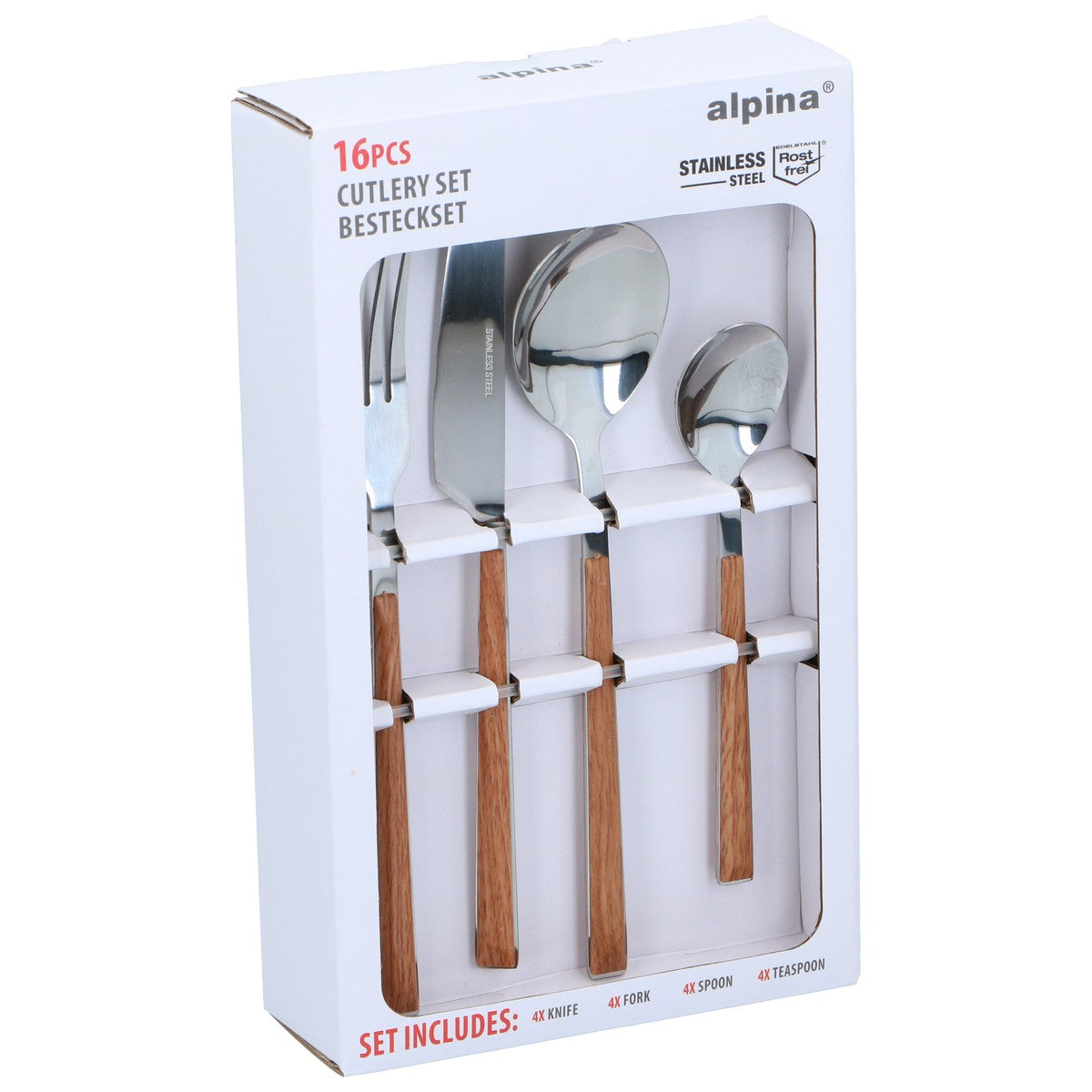Cutlery Set 16Pc Wood Design