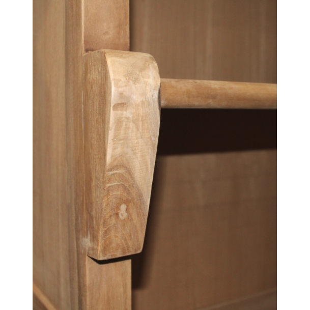 Boekenkast Met Trap-136x40x235-Naturel-Teak