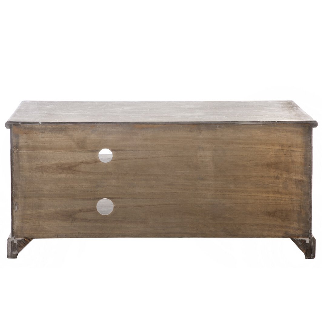 J-Line TV kast + 2 mand - hout - grijs/naturel