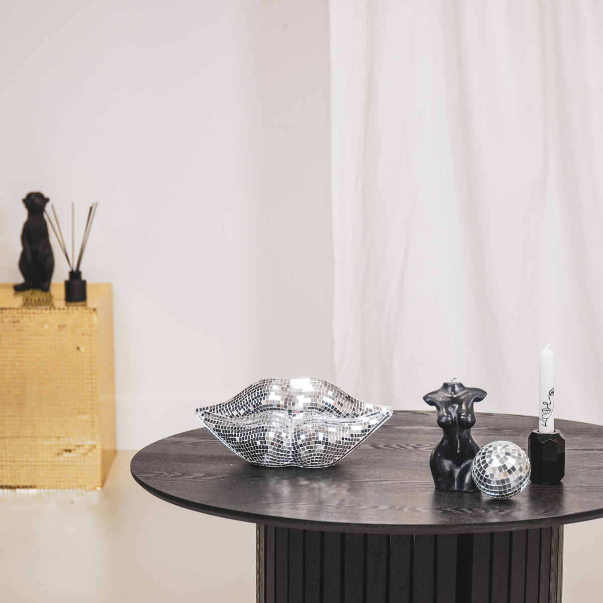 Ornament Disco-lips zilver