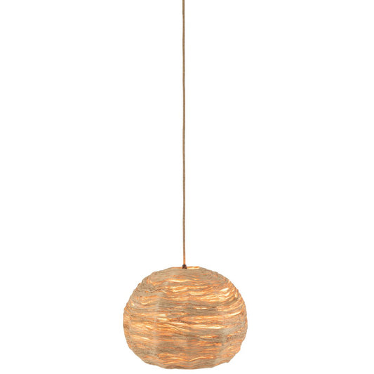 J-Line hanglamp Bol Bananenbladeren - jute - naturel - medium