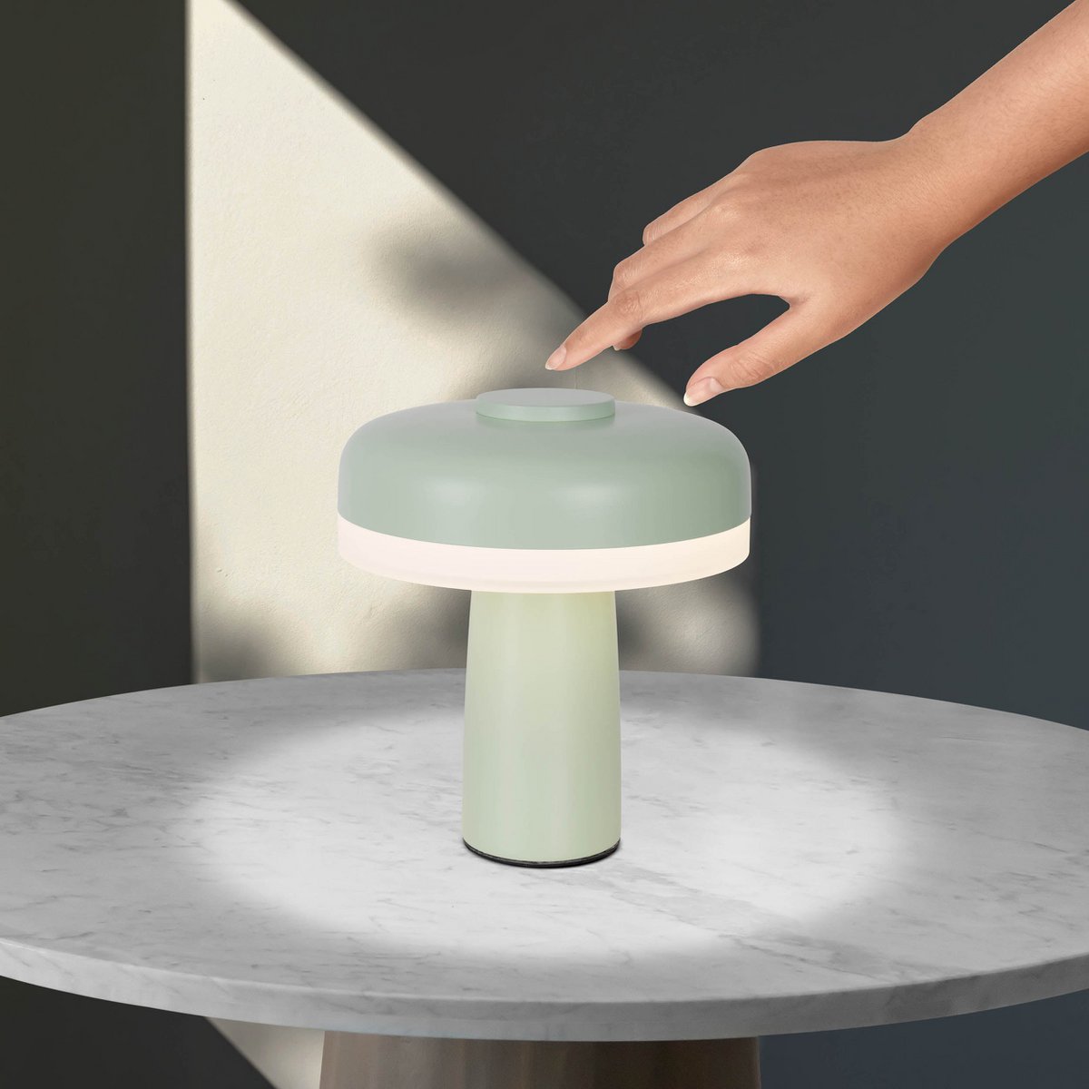 Tafellampje "Pilu" draadloos met geïntegreerde LED Aanraaksensor Mint