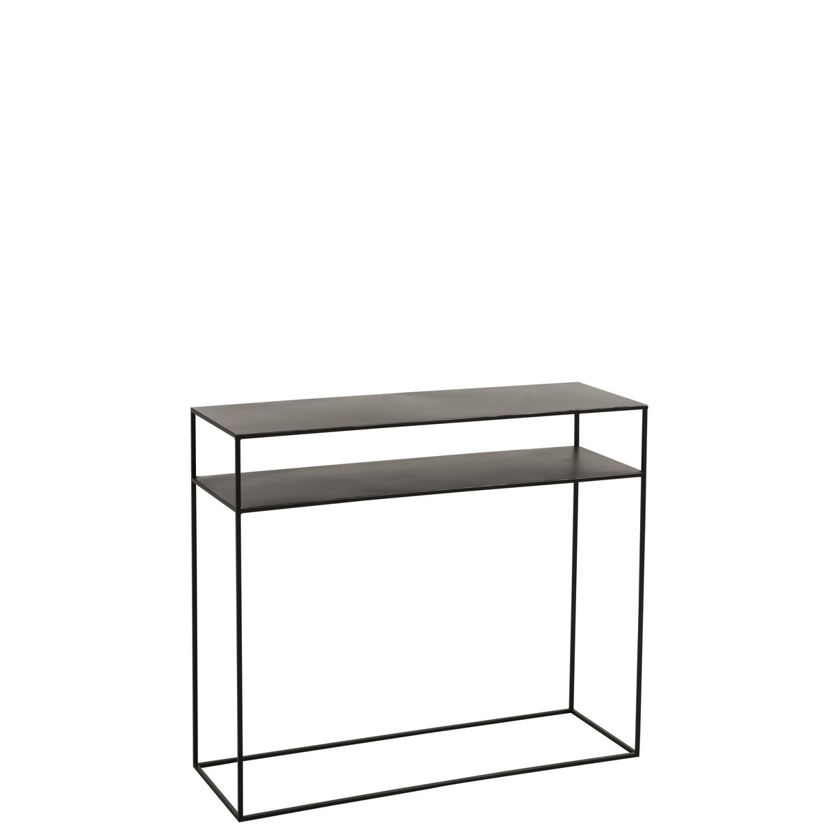 J-Line Console Rechthoekig 2 Planken Metaal Zwart