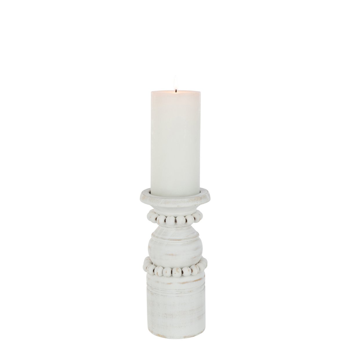 J-Line kaarshouder Pila - hout - wit - small