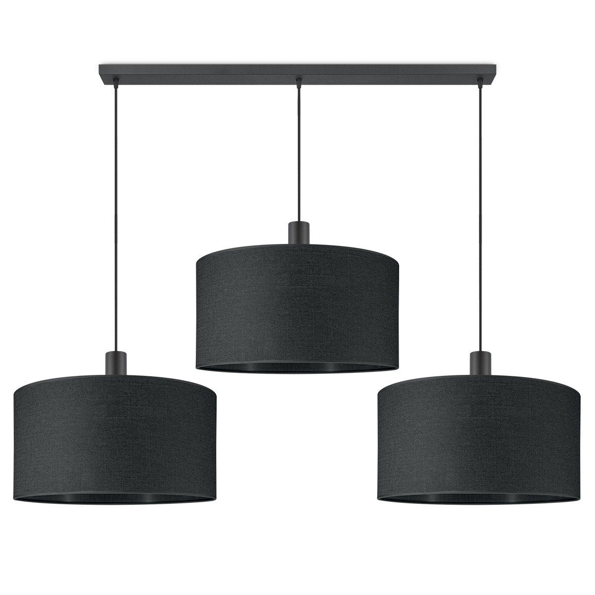Hanglamp Canvas-Xxl Beam 3L - Zwart - 50cm