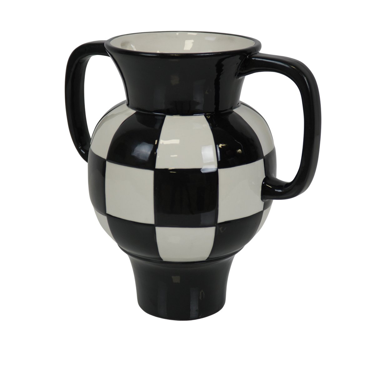 Vaas Keramiek - Zwart/Wit - 22x14,5x22,5cm