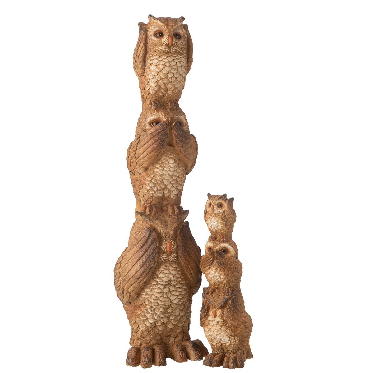 J-Line decoratie Uil op schouder - bruin - large