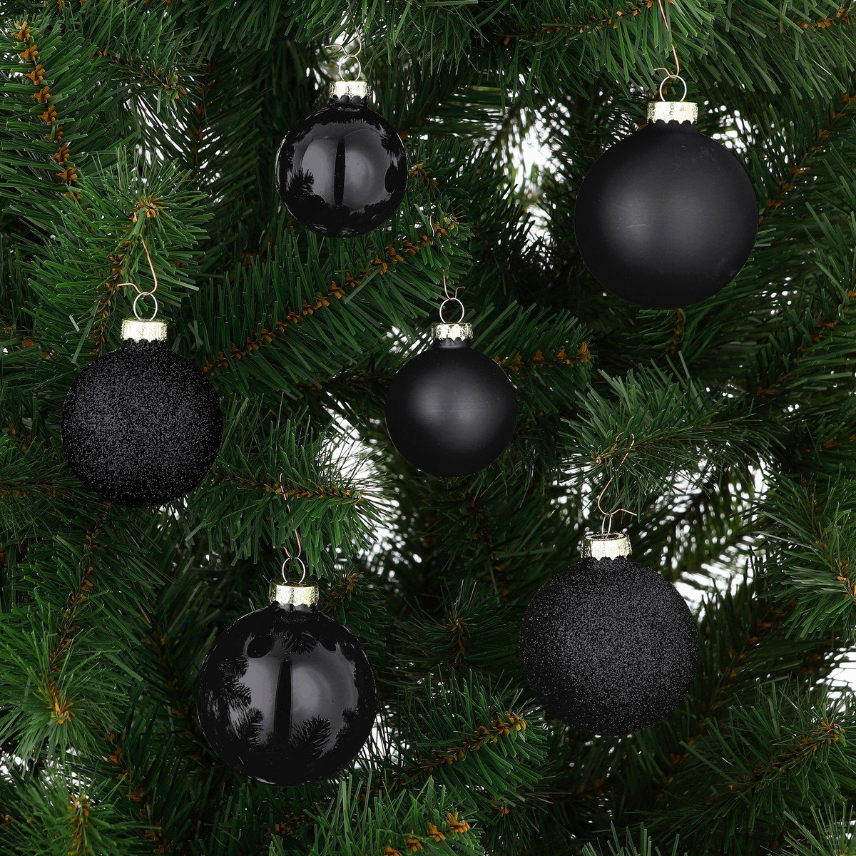 Kerstbal set 26 Glass baubles Zwart