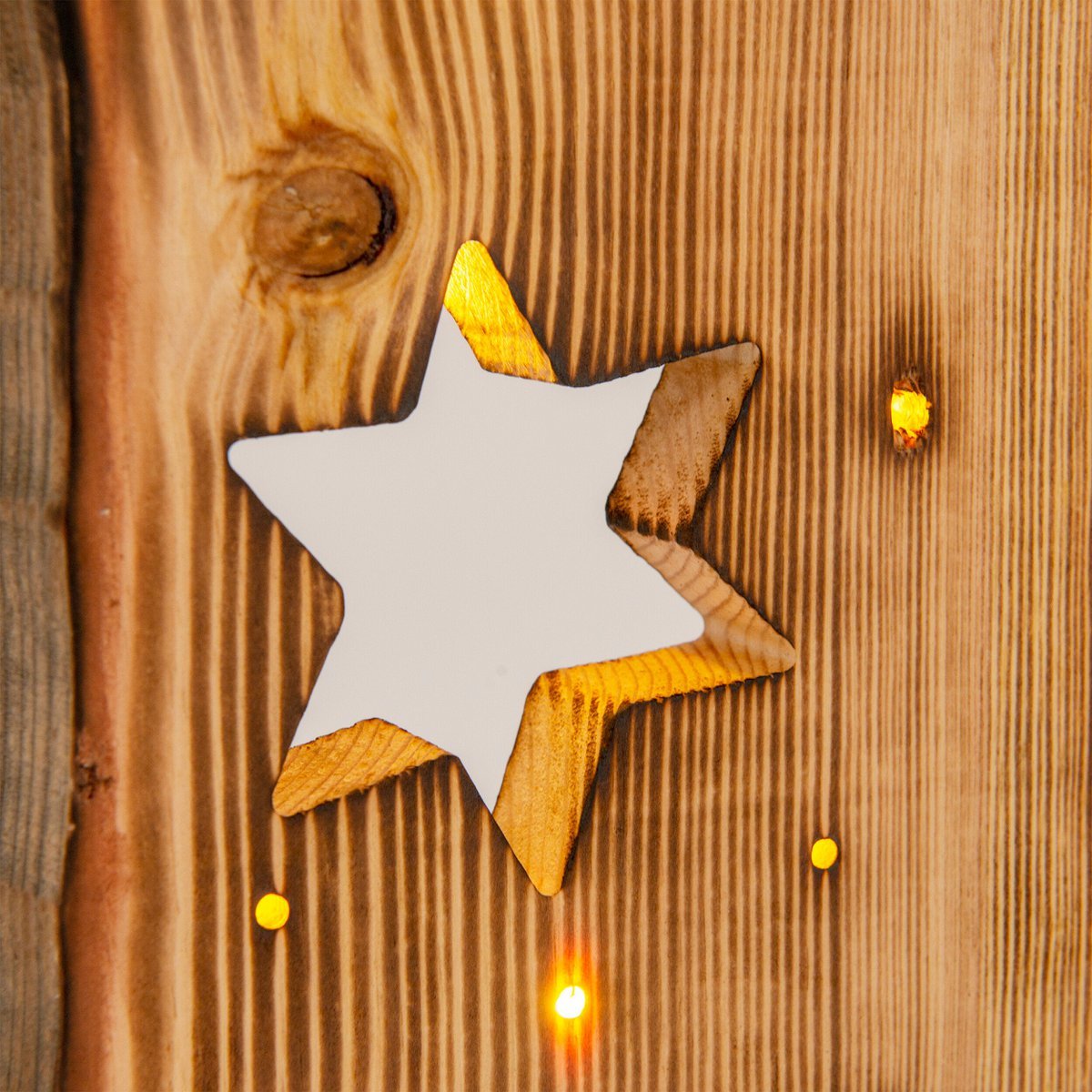 Houten Bord Sterren Hoogte 60cm met LED