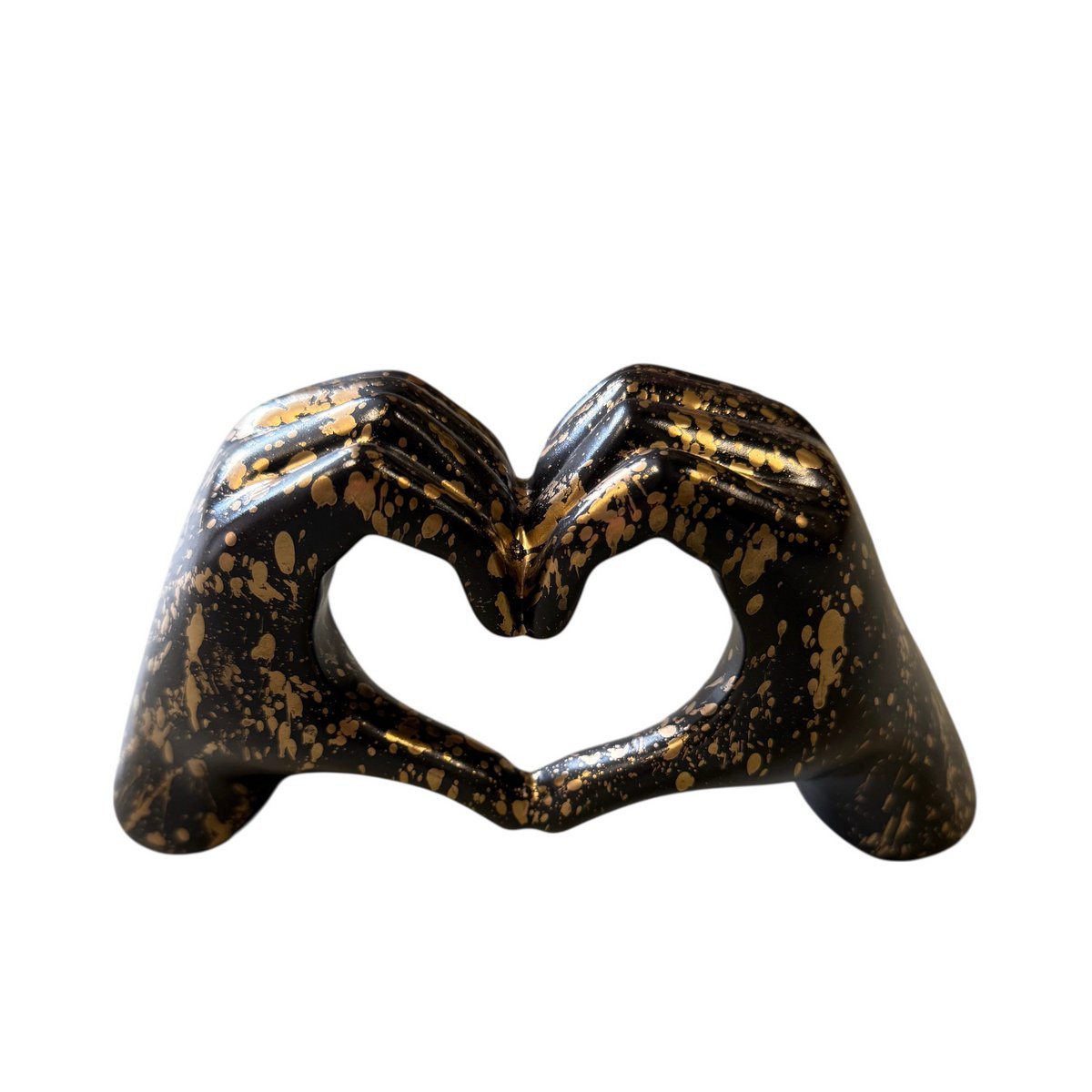 Hand Hart Zwart Goud Splash 25x14cm