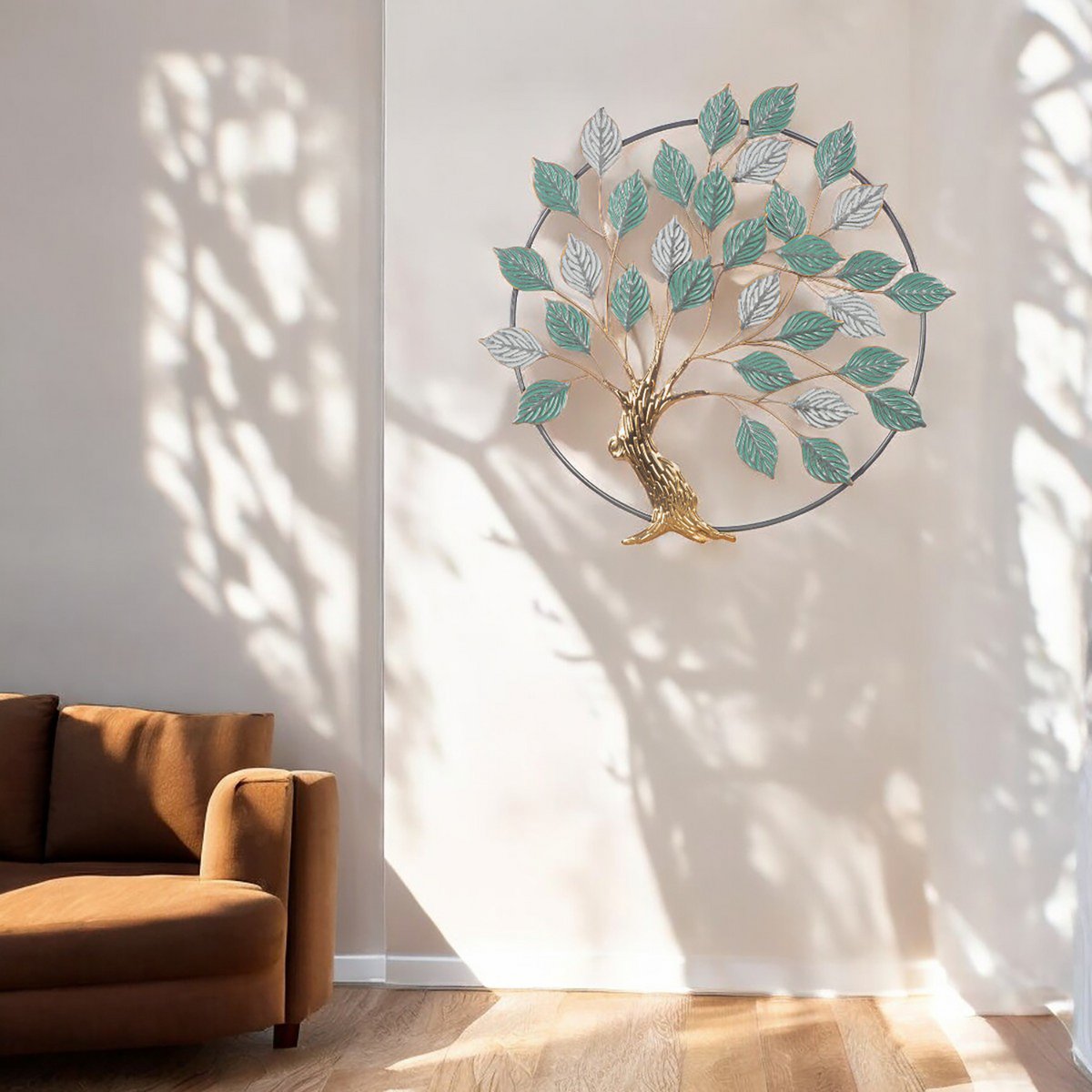 Wandreliëf boom in cirkel, hoogte 70 cm