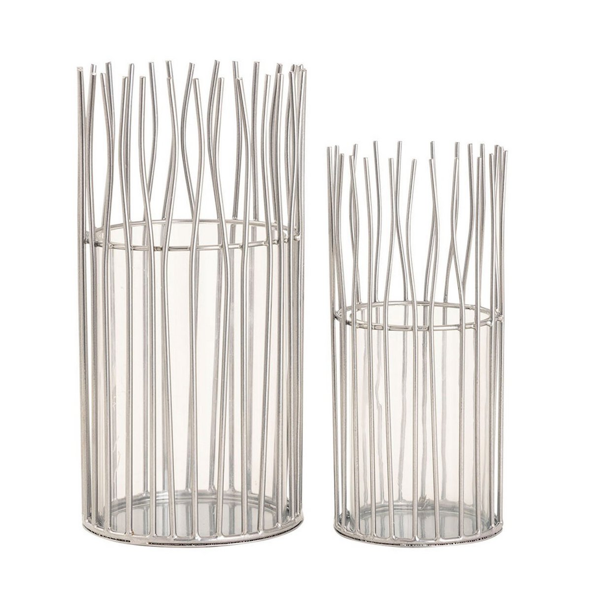 Kaarsenhouder set 2-delige teaight houder Wind Light Loft Black of Silver Candlestick Lanterns