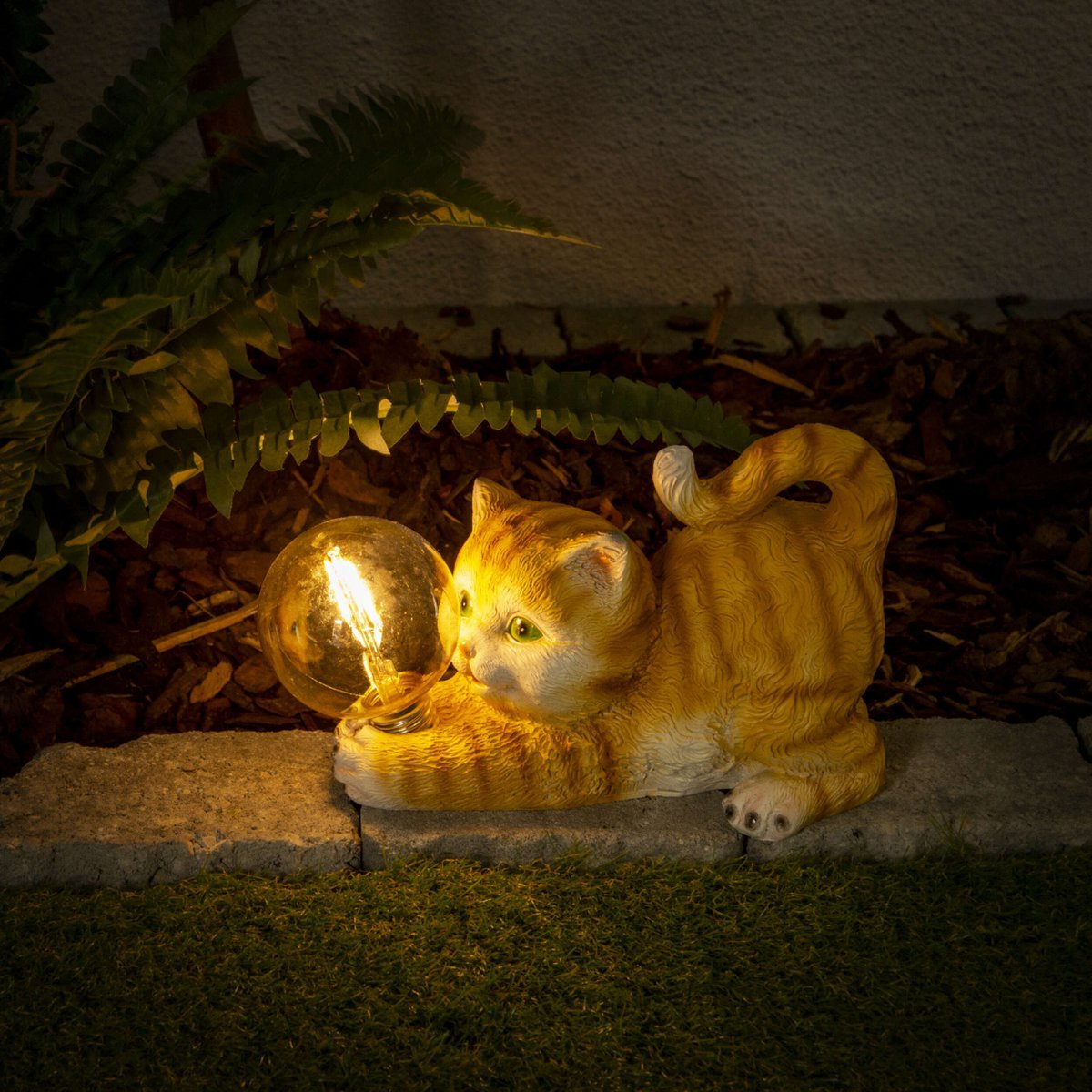 LED Solar Outdoor Lamp "Kat" 25 cm Geïntegreerde LED Schemersensor