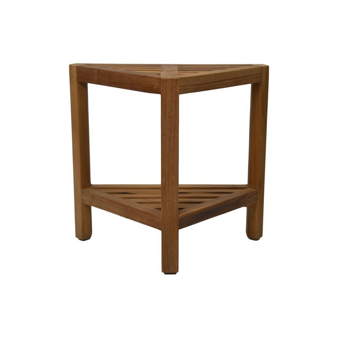 Driehoekige Tuinbijzettafel-46x30x46.5-Naturel-Teak