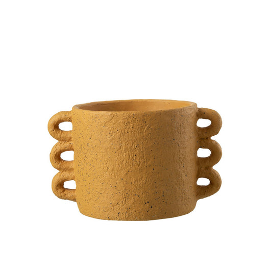 J-Line bloempot Zenia - beton - oker - large - Ø 23 cm