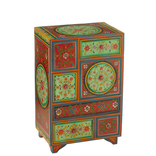 J-Line Kast 7 Lades Mumbai Mango Hout Mix