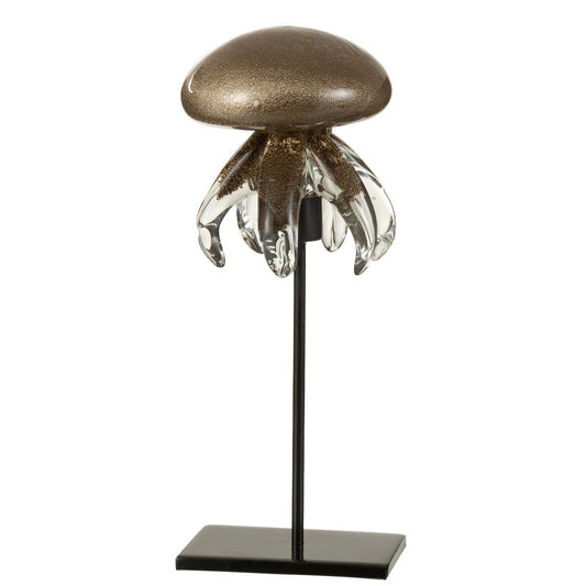J-Line decoratie Kwal Op Voet - glas - bruin - large
