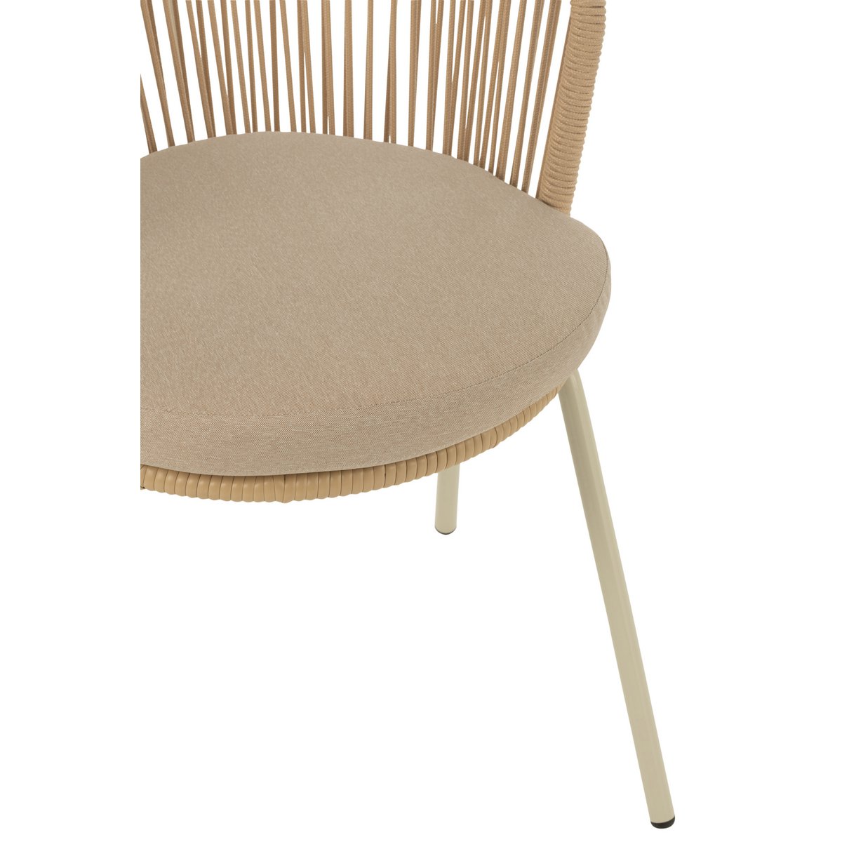 J-Line Stoel Toa Metaal/Koord Beige