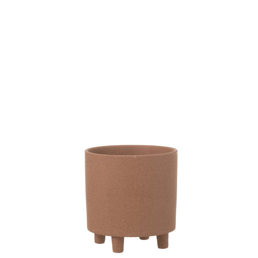 J-Line bloempot Thibault - keramiek - bruin - medium - Ø 20.5 cm