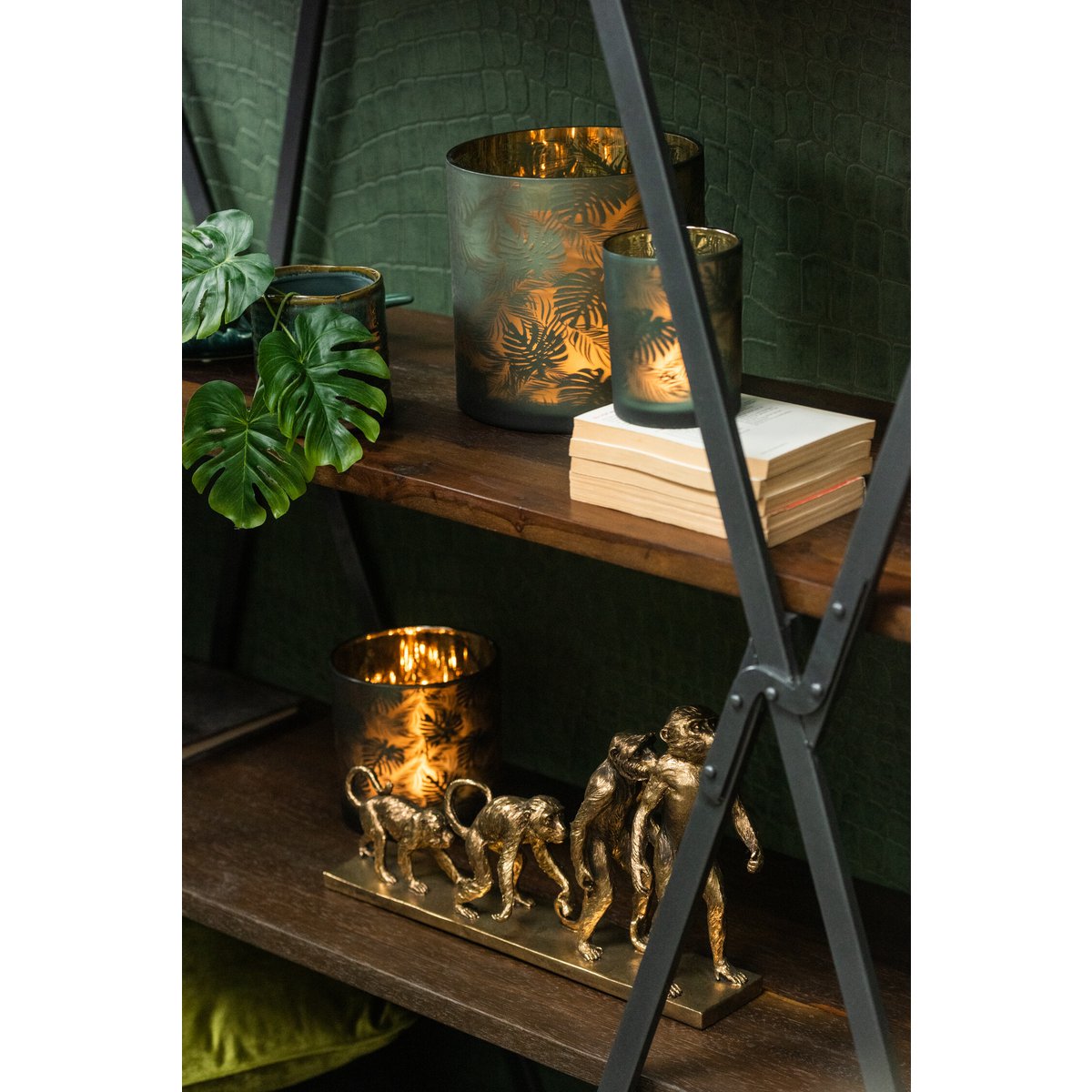J-Line decoratie Aap Evolutie - polyresin - antiek goud