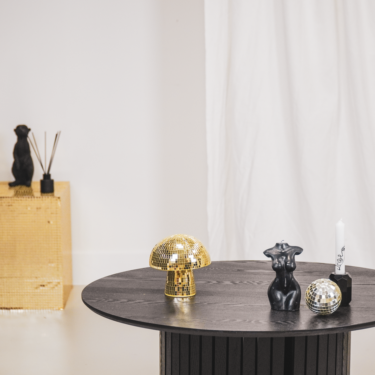 Ornament - Disco -Mushroom - Glass -Gold