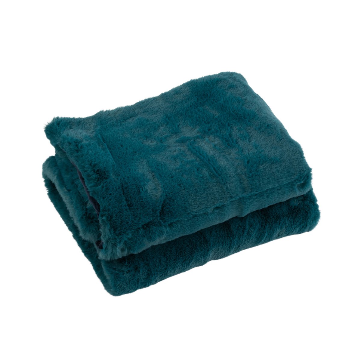 J-Line plaid cutie - fleece deken – poly – petrolblauw - 180 x 130 cm