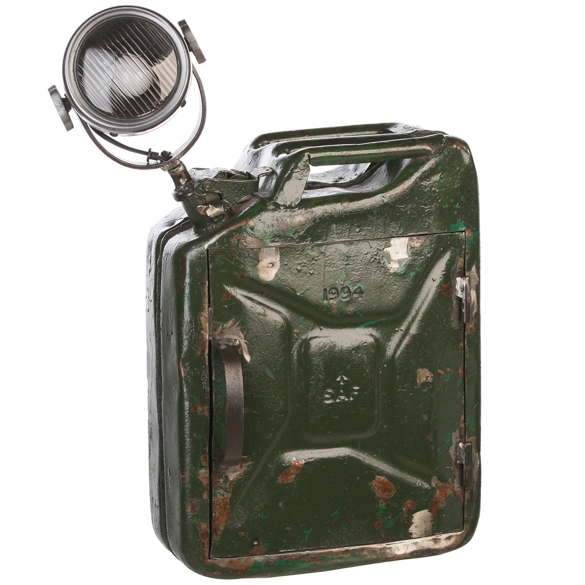 Sleutelkast met lamp "PetrolCan" roest / 45x46cm