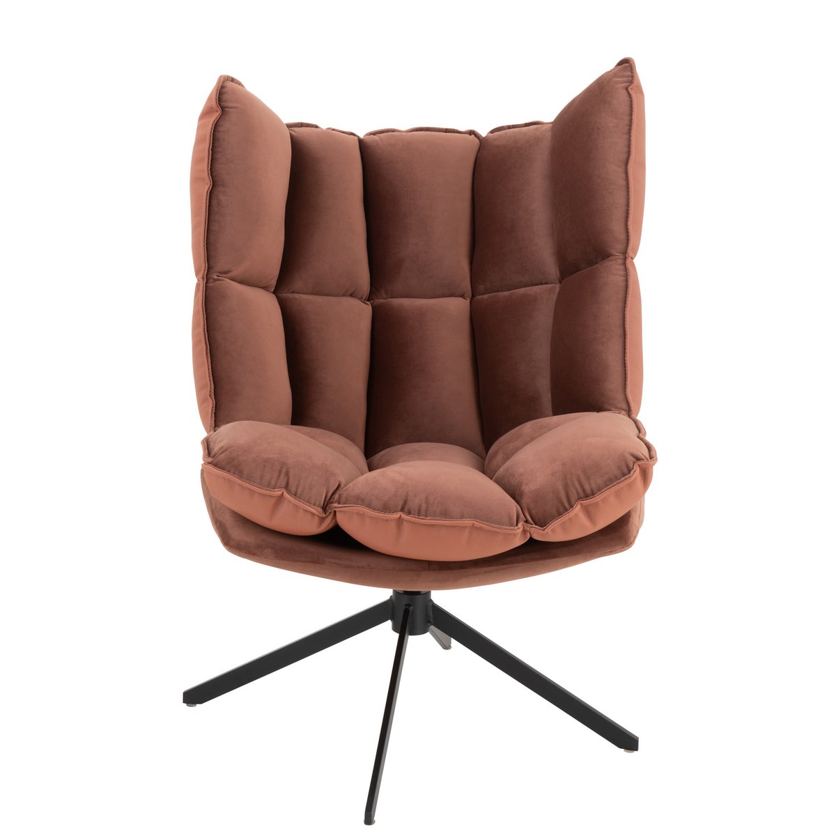 J-Line stoel Relax Kussen Op Frame - textiel/metaal - roest - bruin