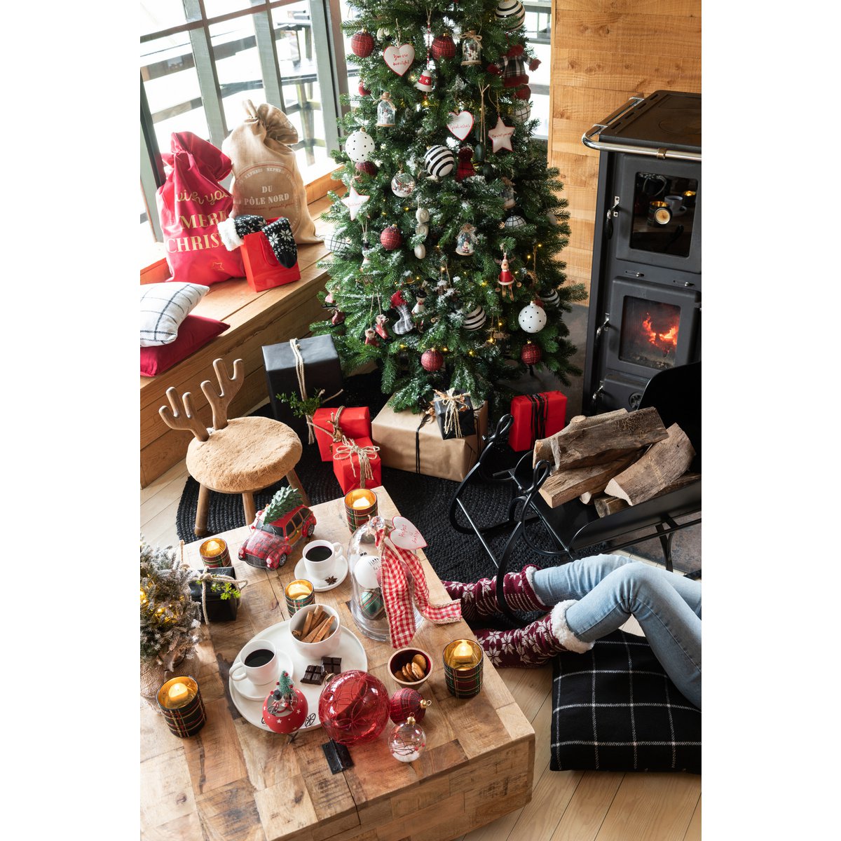 J-Line Stoel Hert Hout Naturel