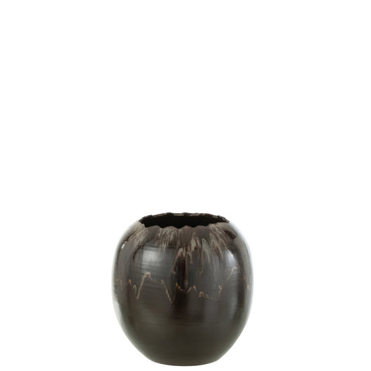 J-Line bloempot - keramiek - bruin - small - Ø 30 cm