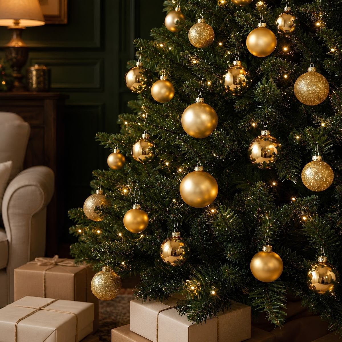 Kerstbal set 42 Glass baubles Goud