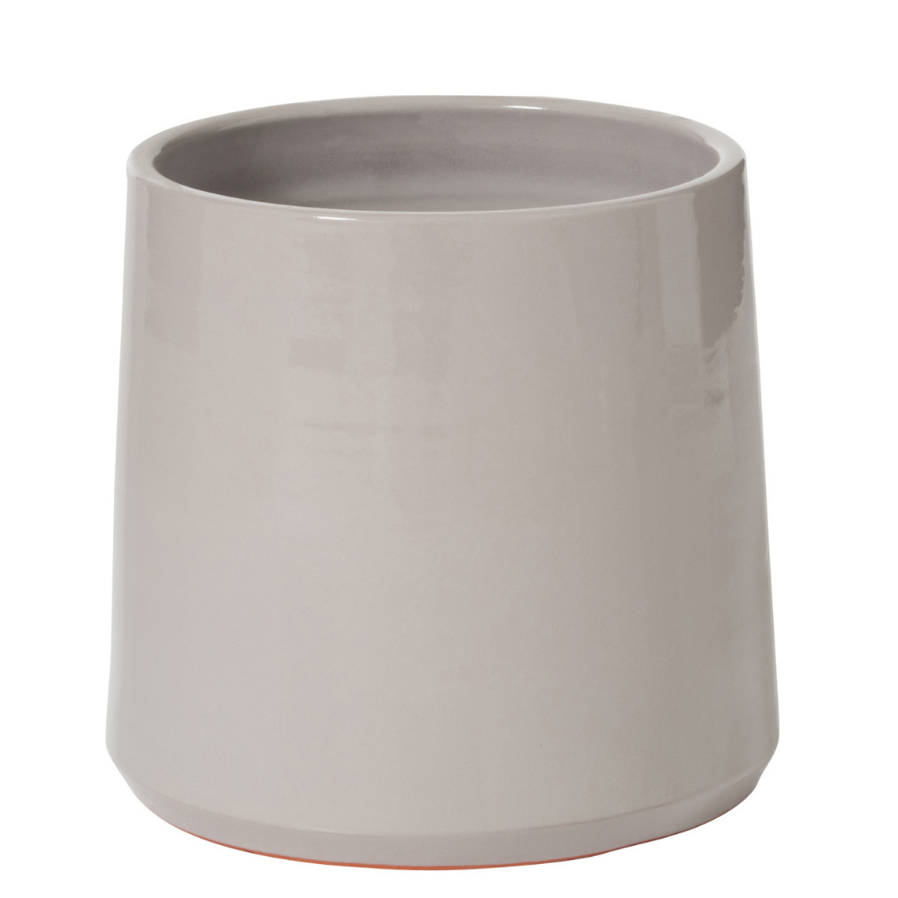 J-Line bloempot Rond - keramiek - grijs - medium - Ø 23 cm