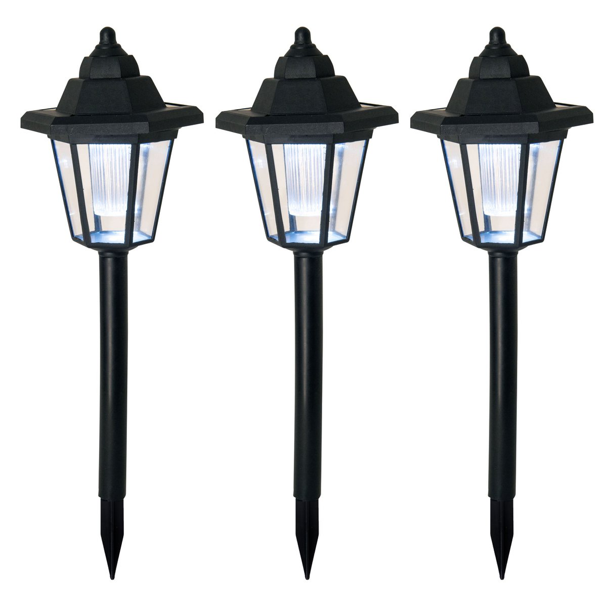 Set van 3 LED Solar Grond-of Muurlampen