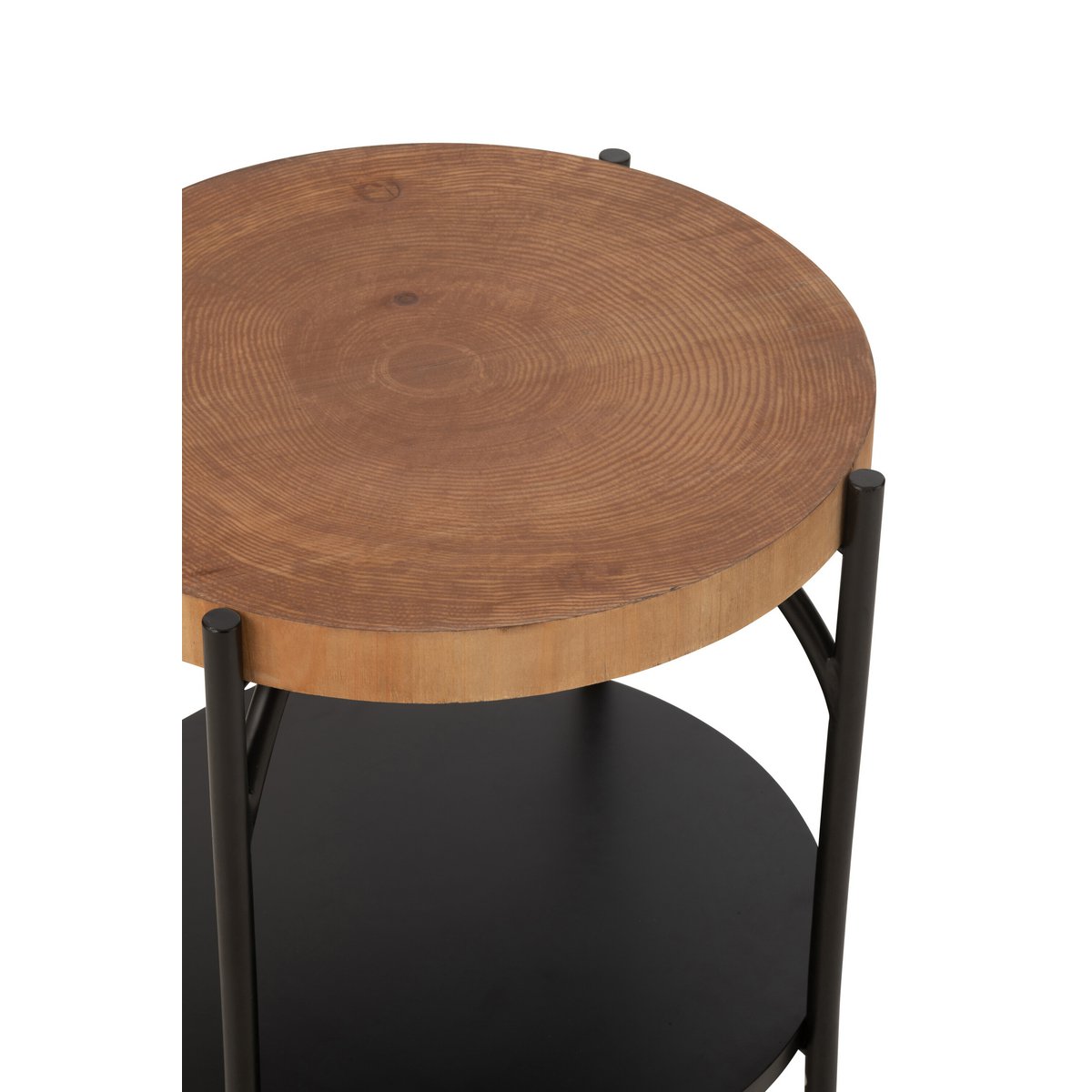 J-Line Bijzettafel Bio Mdf/Ijzer Zwart/Naturel