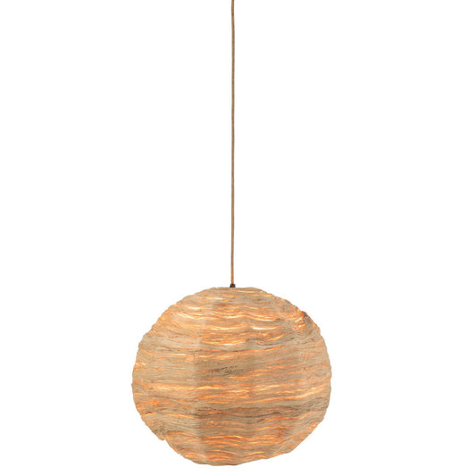 J-Line hanglamp Bol Bananenbladeren - jute - naturel - large