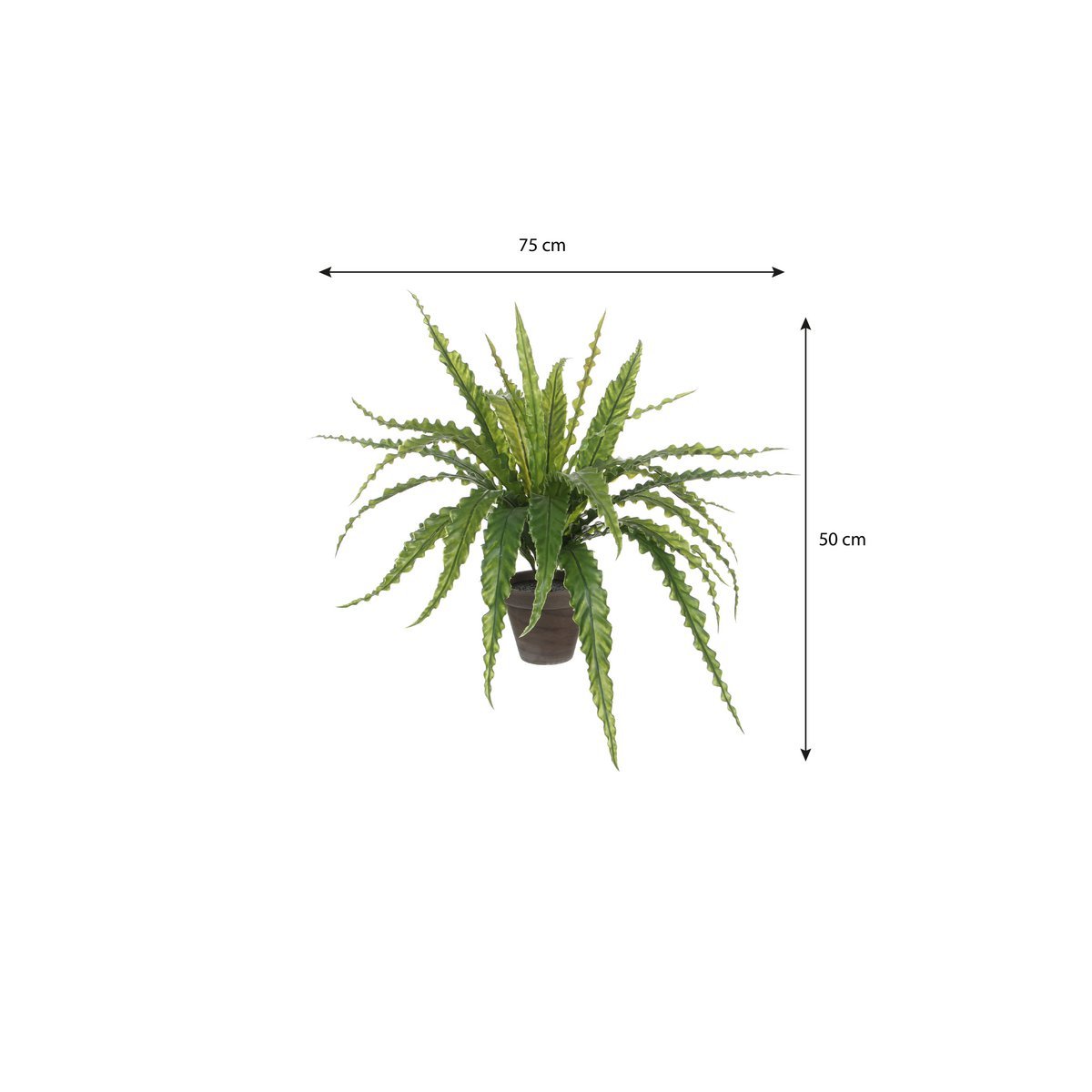 Asplenium Kunstplant in Bloempot Stan - H54 x Ø66 cm - Groen