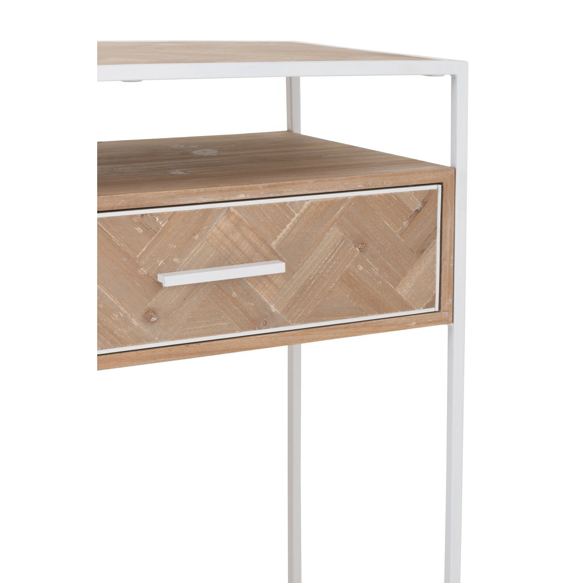 J-Line Console Zigzag 2 Lades Hout/Metaal Naturel/Wit