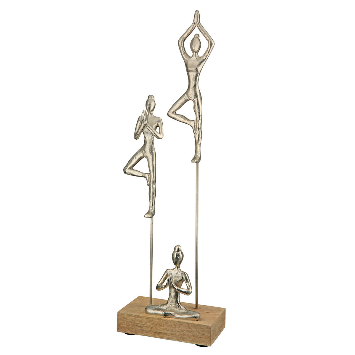 Houten/Aluminium sculptuur "Yogagroep"