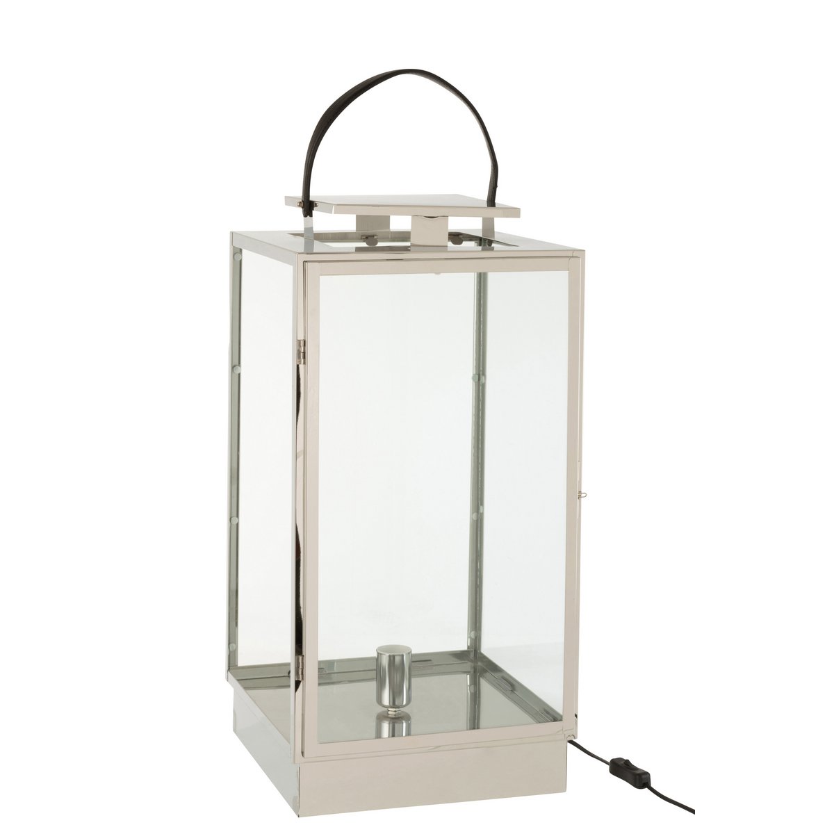 J-Line lantaarn Lamp - metaal/glas - zilver