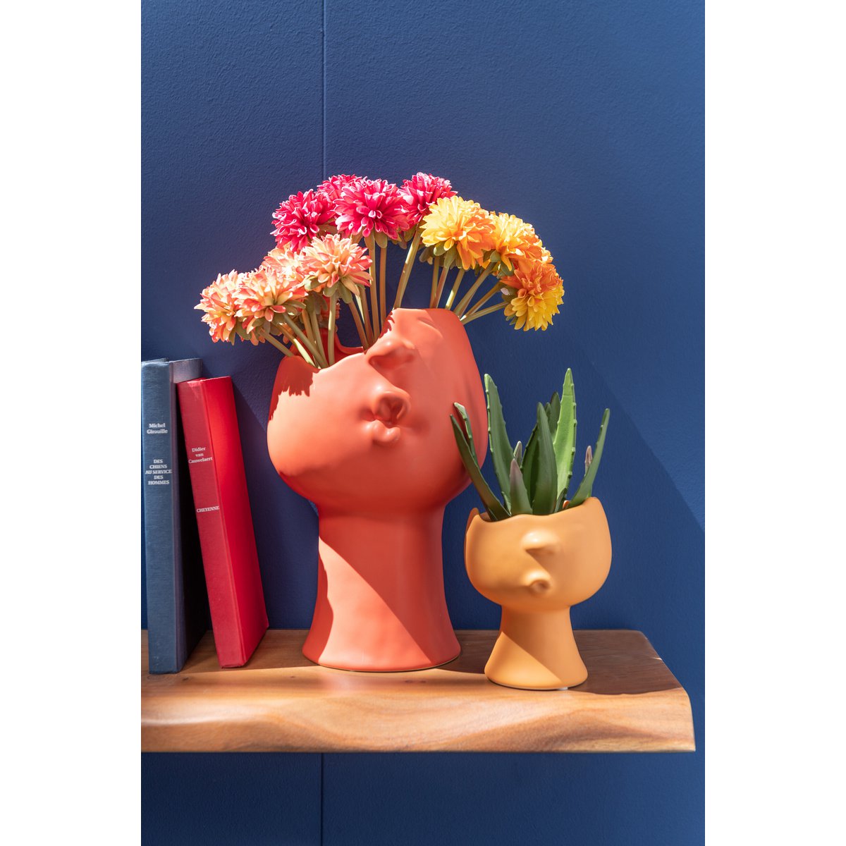 J-Line bloempot Enya - porselein - terracotta - Ø 17 cm