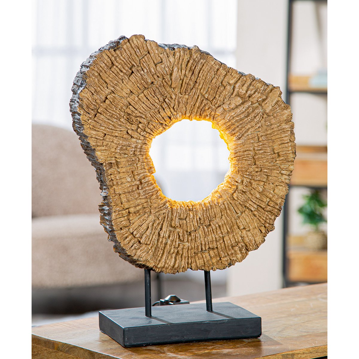 Tafellamp (LED) "Wood Art" H. 45 cm