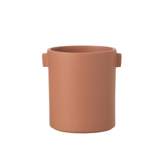 J-Line bloempot Handvat Steengoed - keramiek - perzik - Ø 14 cm