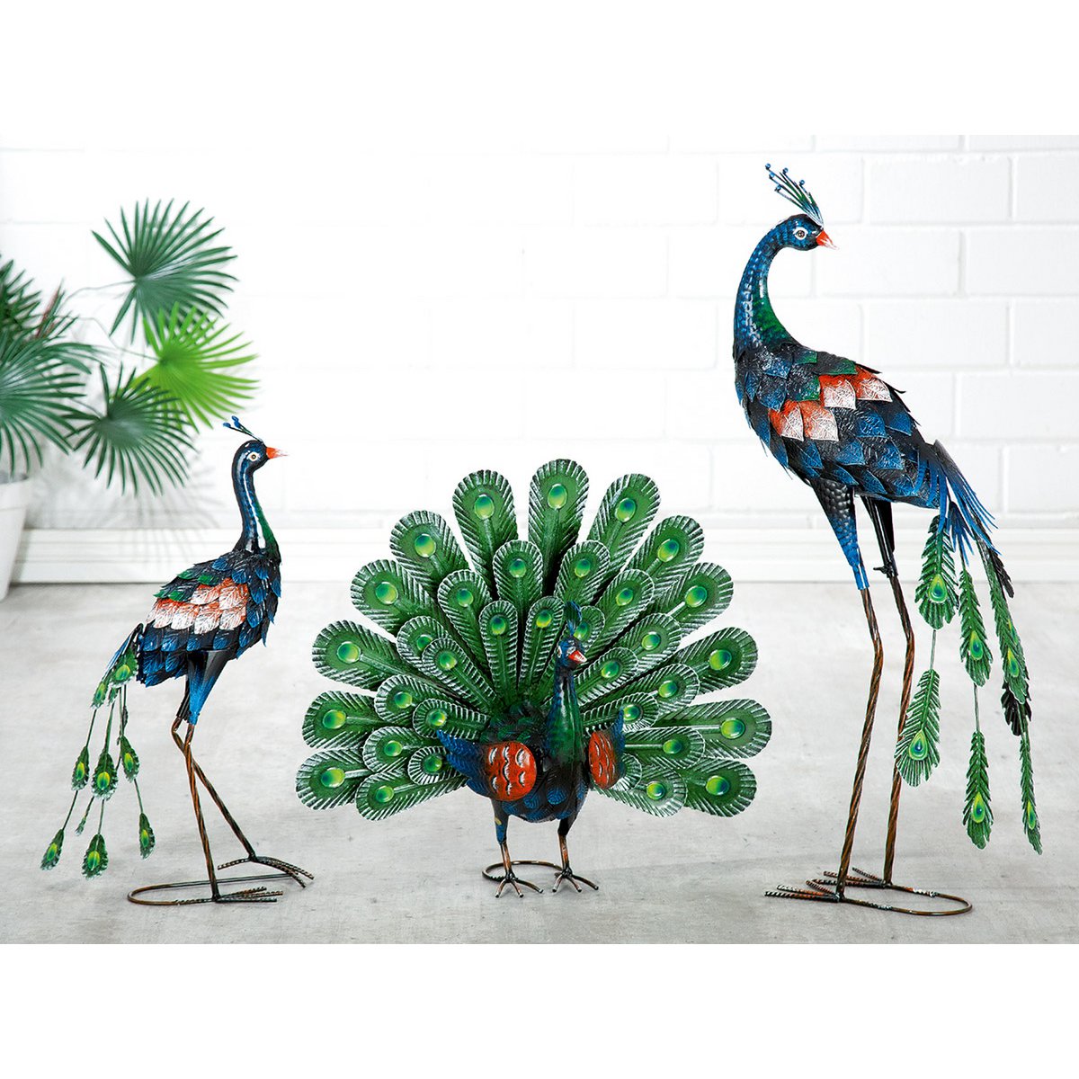 Metalen pauw H57cm