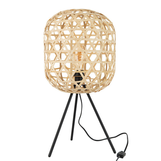 J-Line tafellamp Tripod Rond - bamboe - naturel/zwart
