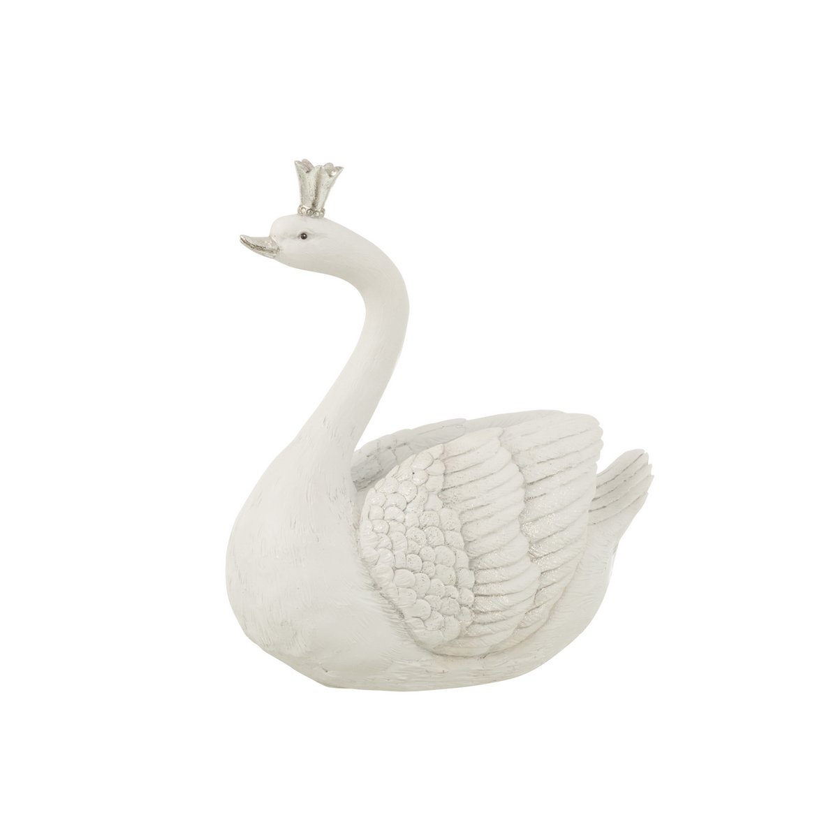 J-Line spaarpot Zwaan - polyresn - wit/zilver