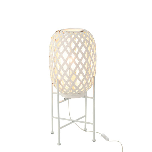 J-Line lamp Staand  - bamboe - wit
