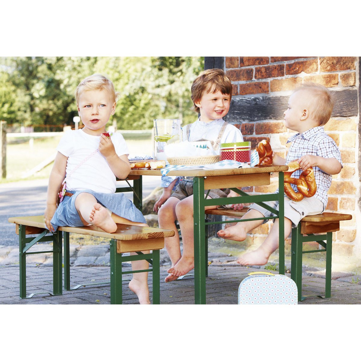 Kinderbank en tafelset 'Sepp', 3 delig
