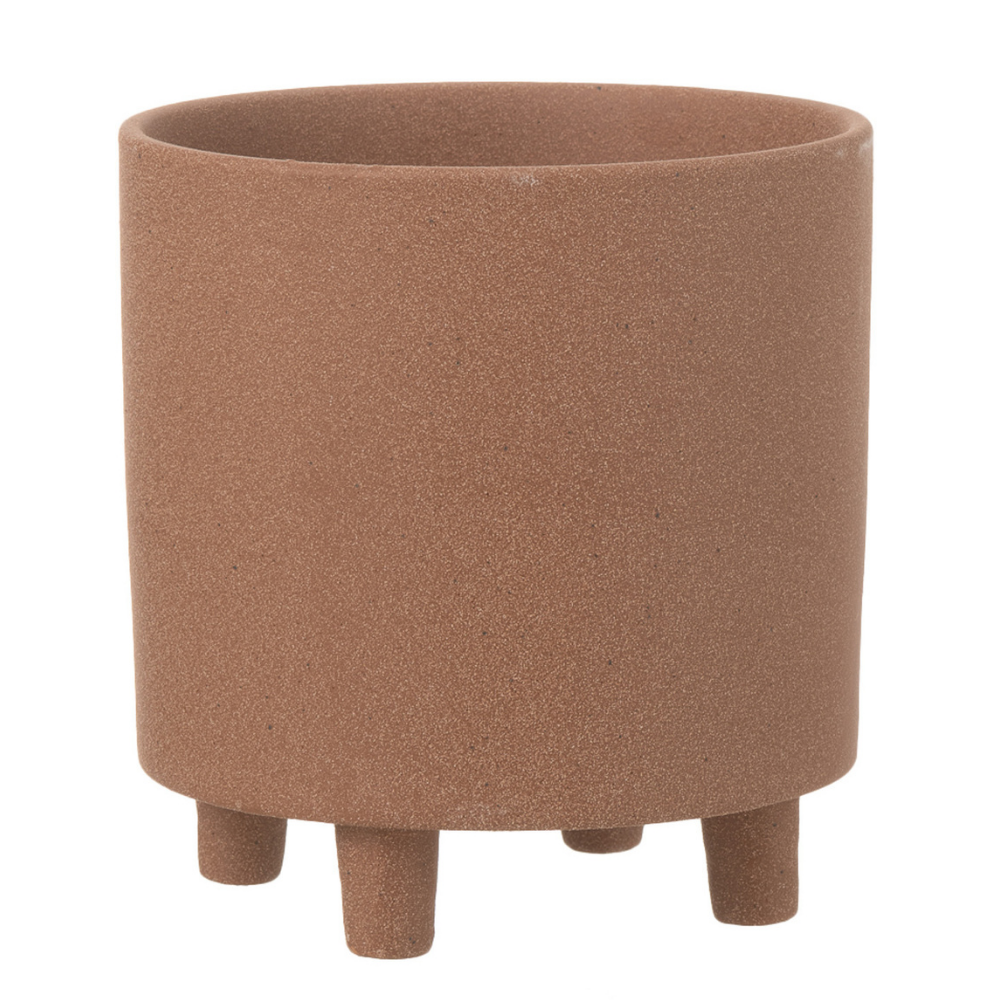 J-Line bloempot Thibault - keramiek - bruin - medium - Ø 20.5 cm