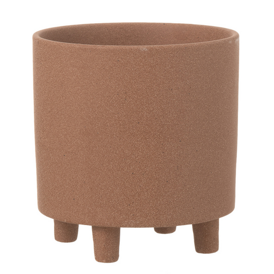 J-Line bloempot Thibault - keramiek - bruin - medium - Ø 20.5 cm