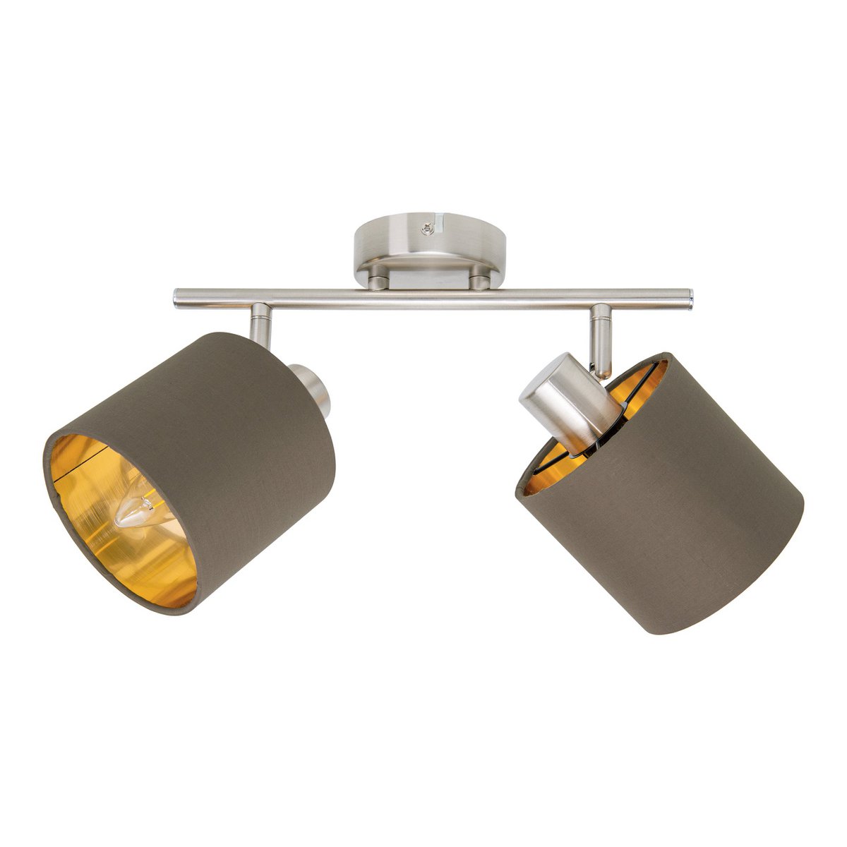 Plafondlamp "Maron" 2 spots totale lengte 46cm Bruin